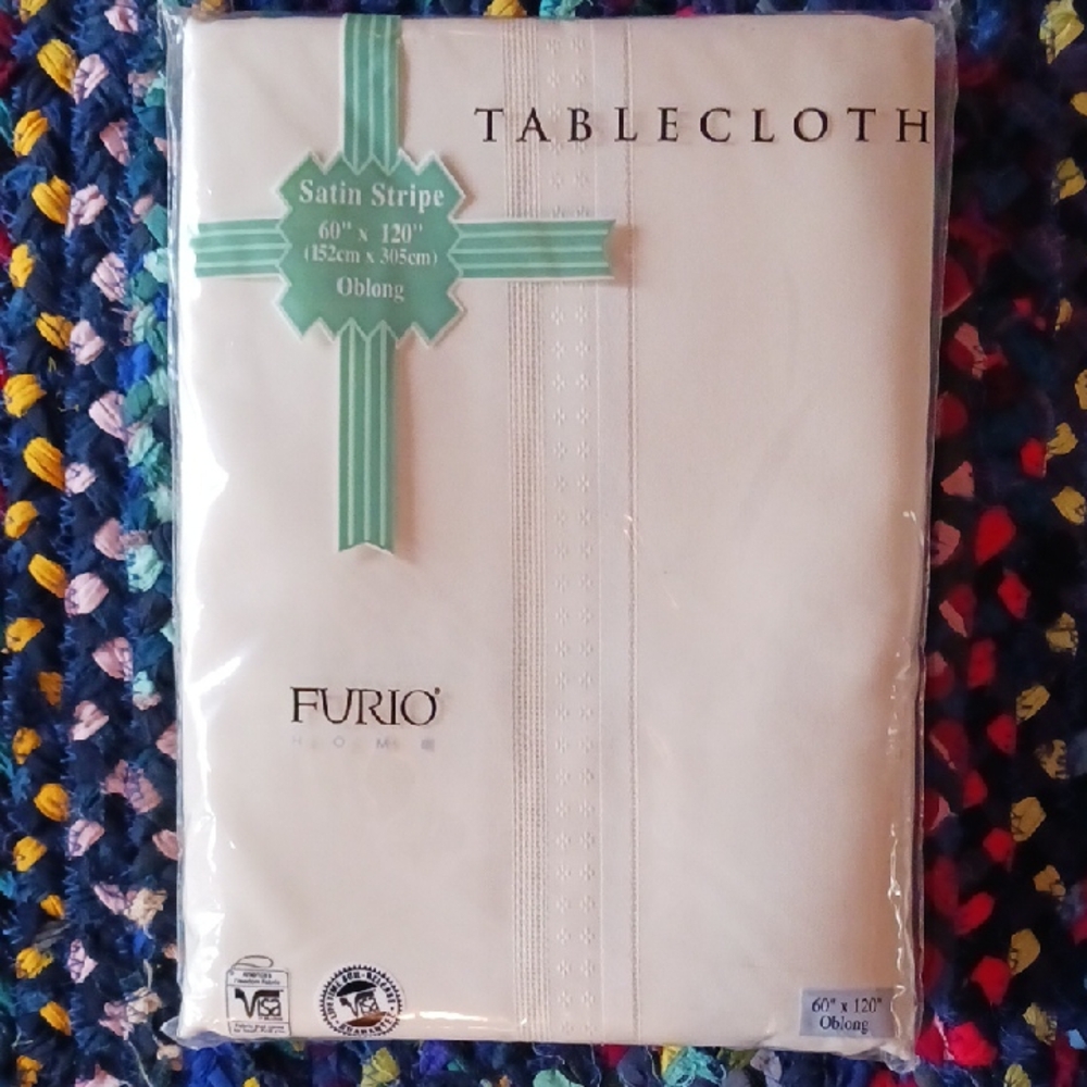Furio Home~ Satin Stripe 60" X 120" Tablecloth